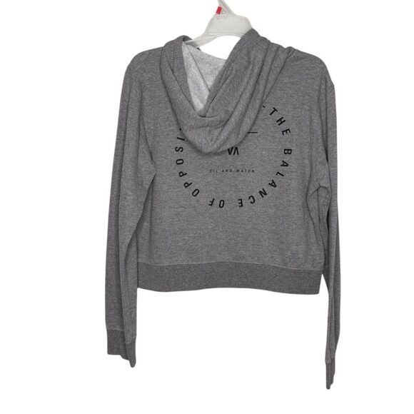 RVCA VA Circle Womens cropped Hoodie large the balance of opposites grey - Picture 1 of 6